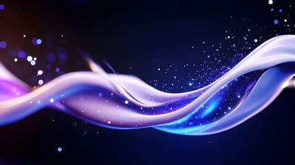 Wall Mural - Abstract Flowing Wave with Glowing Particles