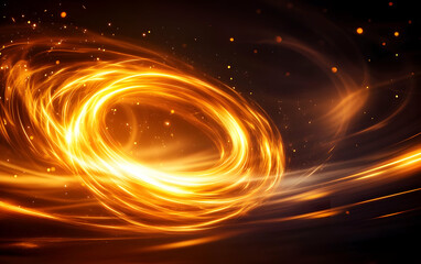 Wall Mural - an abstract swirl of golden light creating a captivating visual effect, perfect for backgrounds or d