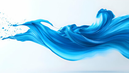 Canvas Print - a fluid wave of vibrant blue paint flows elegantly, creating a stunning visual effect that captivate
