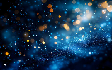 Wall Mural - a mesmerizing blue bokeh background with sparkling lights, perfect for adding depth and creativity t