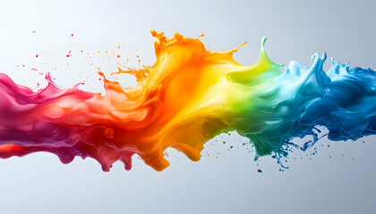Canvas Print - vibrant splash of colors creating an abstract wave, symbolizing creativity and energy. perfect for b