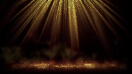 Wall Mural - lopped golden light rays background with particles