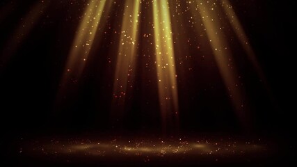 Wall Mural - lopped golden light rays background with particles