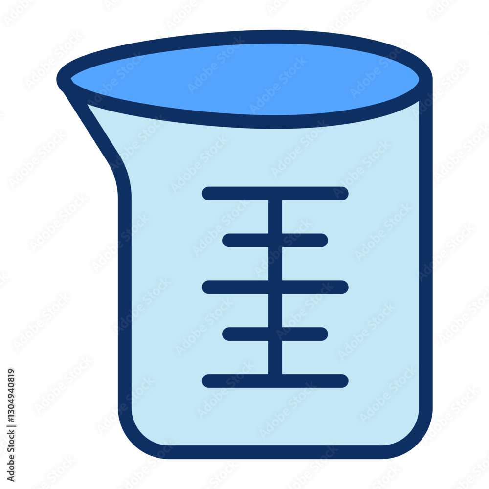 Science beaker Vector Line Filled Icon Design