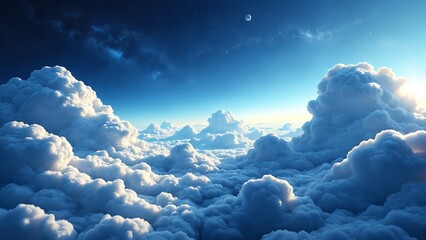 Poster - blue sky and clouds, wallpaper with space