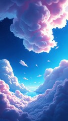 Poster - blue sky and clouds, wallpaper with space