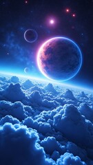 Poster - blue sky and clouds, wallpaper with space
