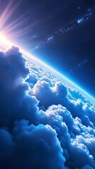 Poster - blue sky and clouds, wallpaper with space