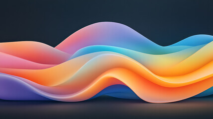Aufkleber - A sleek panoramic design showing luminous rings in subtle pastel to electric gradients, forming a