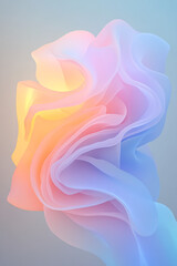 Aufkleber - An ultramodern composition featuring a translucent holographic veil swirling around a luminescent