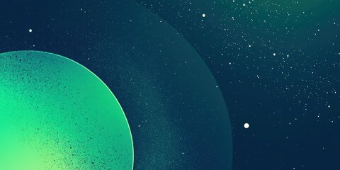 Wall Mural - Green planet with a blue background