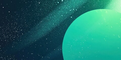 Wall Mural - Green planet with a blue background