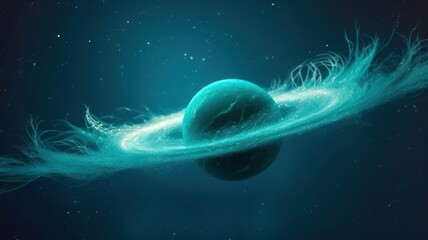 Wall Mural - Blue planet with a white spot on it