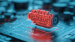© Oatkhaphon - Holographic visualization of supercharged engine on circuit board