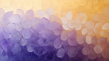 Wall Mural - Impressionist-style petal silhouettes blending into a soft lavender and gold mist with glowing highlights