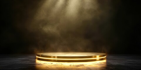 Wall Mural - gold podium with a spotlight on it