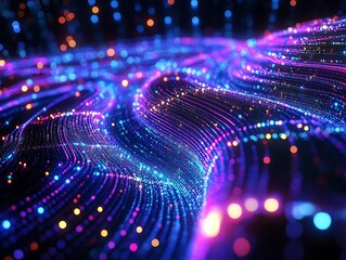 Aufkleber - Abstract futuristic digital brain with glowing neural pathways, artificial intelligence, advanced technology concepts, vibrant colors, digital matrix elements, hightech design