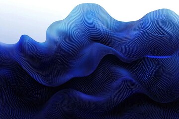 Wall Mural - blue abstract object waves isolated on white background, evoking depth.