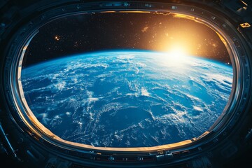 Aufkleber - Sunrise over Earth captured from the International Space Station with stunning views of the atmosphere
