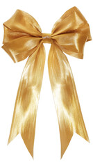 Aufkleber - Golden bow isolated on transparent background, symbolizing elegance, gift, celebration, and festive occasions