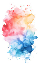 Poster - Vivid watercolor splash creating artistic design, transparent background highlighting colorful paint movement and creative graphic potential