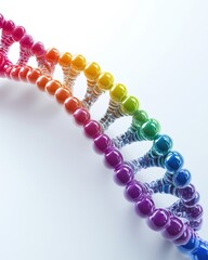 Fototapete - Colorful dna strand helix on white background showcasing genetic diversity and scientific innovation