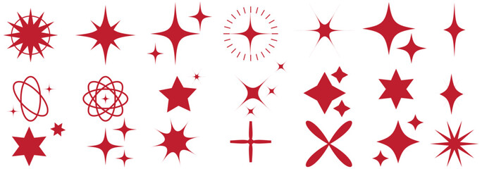 Wall Mural - Shine star sparkle vector set. Sparkle star icons. Shine icon. Stars sparkle doodles vector. Set sparkles star symbols vector. Bright sparkle, star sparkle, shiny flash star. Star shine sparkle icon