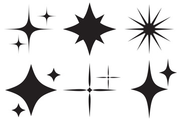 Wall Mural - Shine star sparkle vector set. Sparkle star icons. Shine icon. Stars sparkle doodles vector. Set sparkles star symbols vector. Bright sparkle, star sparkle, shiny flash star. Star shine sparkle icon