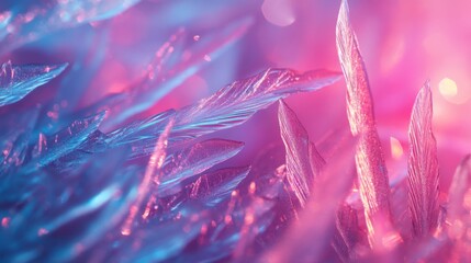 Wall Mural - a mesmerizing close-up of shimmering crystals casting an ethereal glow. explore the vivid colors and