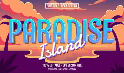 Wall Mural - paradise island editable text effect