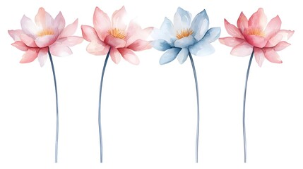 Poster - Stunning Watercolor Florals   Delicate Hand Painted Botanical Featuring Soft Brushstrokes and Expression in a Clean Minimalist Style