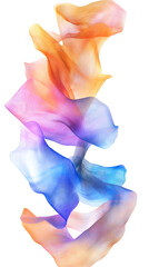 Poster - Abstract composition of colorful, flowing shapes on a transparent background, creating a vibrant and dynamic visual