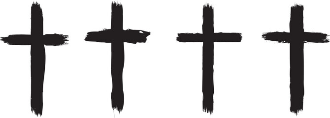 Wall Mural - textured religion cross . christian cross . vector cross with rough edges
