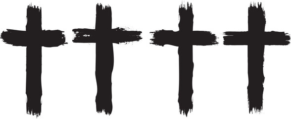 Wall Mural - textured religion cross . christian cross . vector cross with rough edges