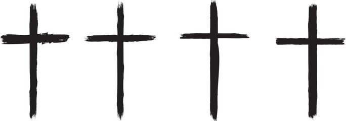 Wall Mural - textured religion cross . christian cross . vector cross with rough edges
