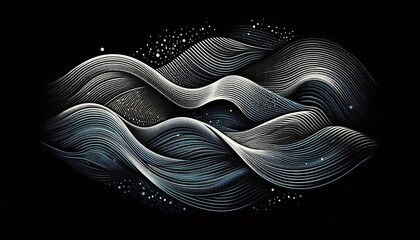 Wall Mural - waves with added noise subtle or pronounced noise applied to the