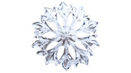 Aufkleber - Delicate glass snowflake resting on a transparent background, ideal for enhancing winter and Christmas-themed designs and projects