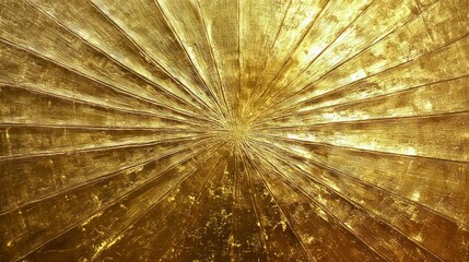 Wall Mural - a golden radial burst with metallic textures, creating a sense of elegance and opulence.