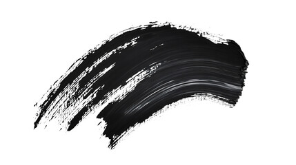 Leinwandbilder - Thick black brush stroke painting with transparent background, perfect for adding a touch of artistic flair to any project