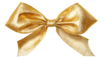 Poster - Golden bow gleaming against transparent backdrop, symbolizing festive elegance and decorative sophistication for holiday styling