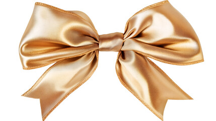 Aufkleber - Shiny golden silk ribbon tied in a beautiful bow, isolated on a transparent background, perfect for adding a touch of elegance to designs
