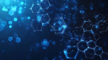 Abstract hexagonal network, digital background, futuristic technology, use for a stock photo