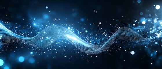 Wall Mural - ethereal cosmic stream: a luminous, swirling stream of cosmic energy pulsates with vibrant blue ligh