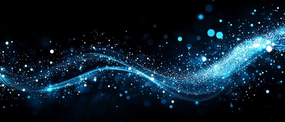 Wall Mural - cosmic swirl: an abstract, ethereal image of a luminous, flowing stream of particles, sparkling agai
