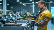 © Юлия Падина - Caucasian male engineer working with robotics in industrial factory setting
