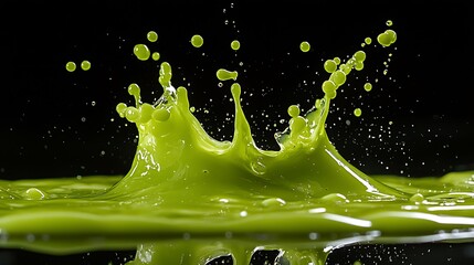 Poster - Green Liquid Splash Macro Shot