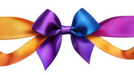 Aufkleber - Vibrant multicolored bow isolated on transparent background, symbolizing gifts, celebrations, and festive occasions