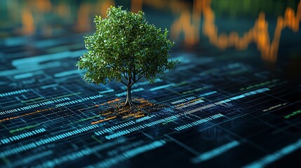 Growing tree on digital grid