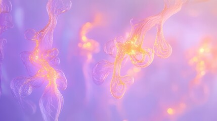 Canvas Print - Cosmic botanical backdrop with glowing alien vines and floating crystalline spores in misty light