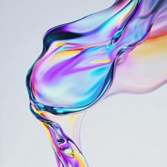 Canvas Print - A colorful flowing liquid forms in the air